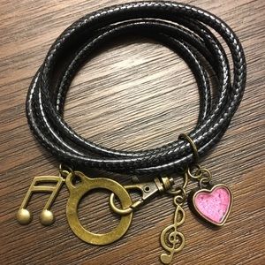 Wrap Bracelet w/Antique Bronze Charms 30”